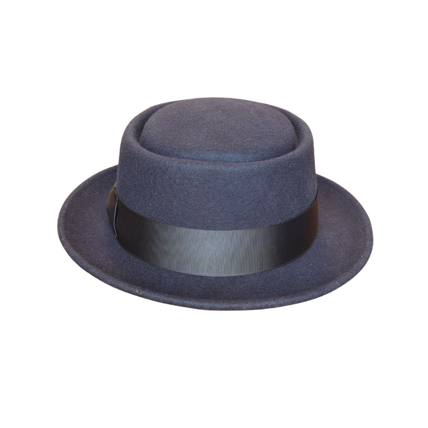 Navy Blue Wool Felt Pork Pie Hat