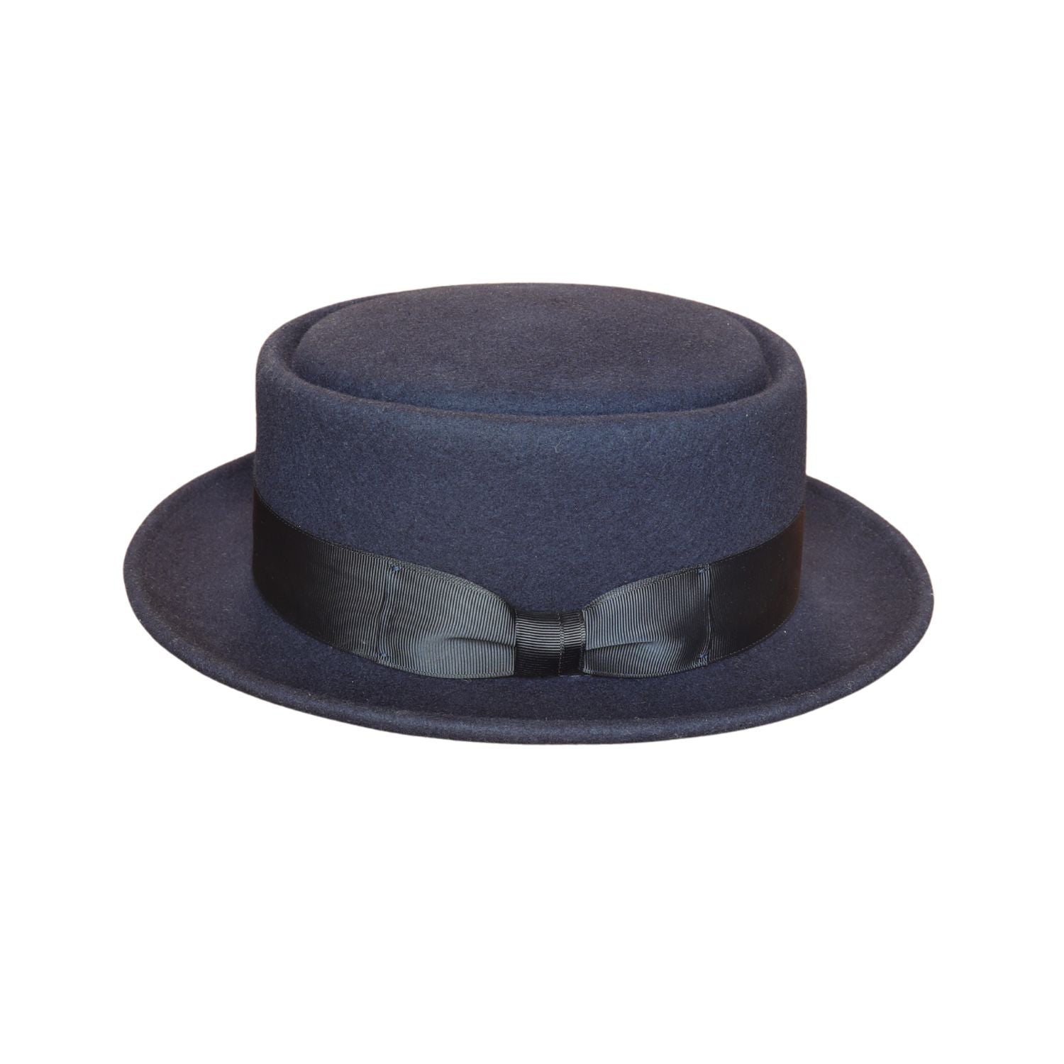 Navy Blue Wool Felt Pork Pie Hat