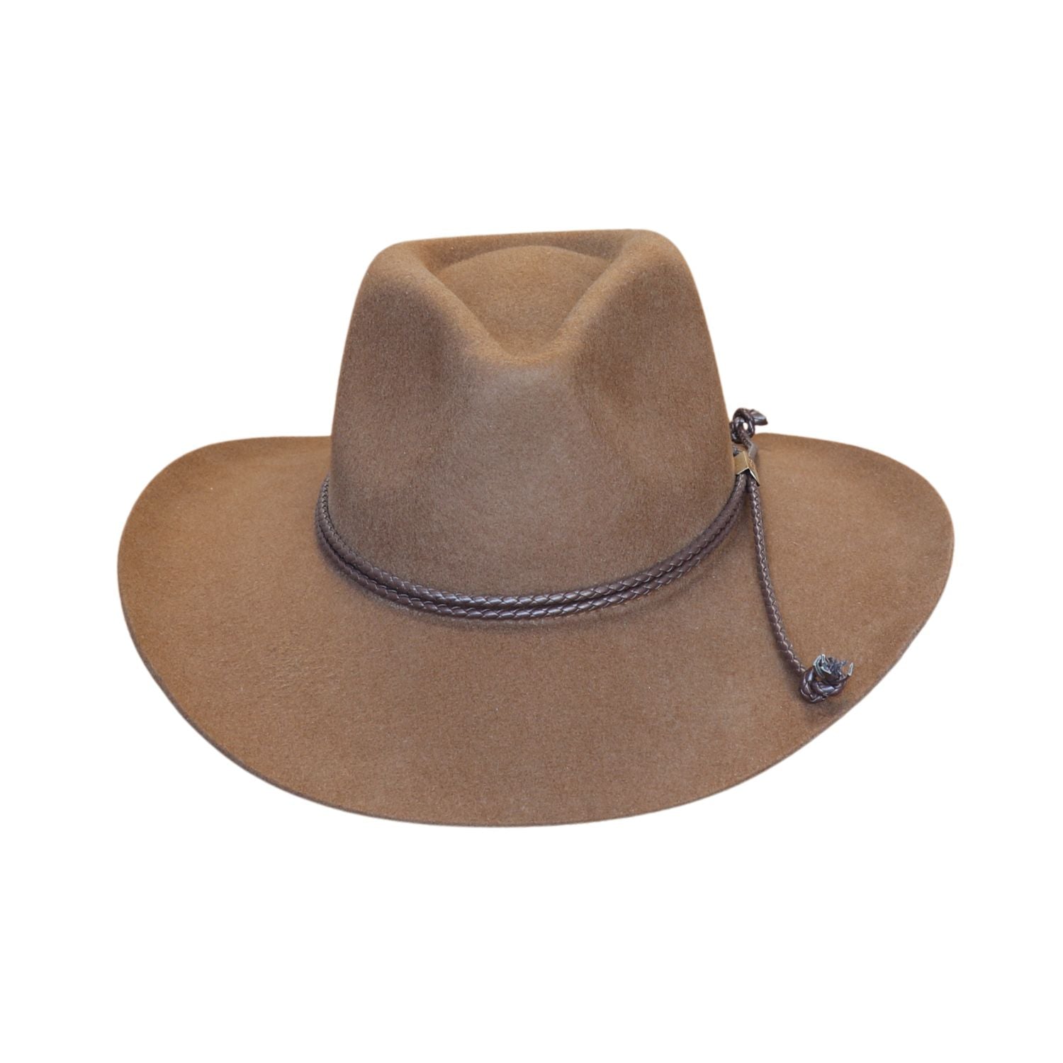 Wide Brim Western Style Fedora Hat with Rope Detail