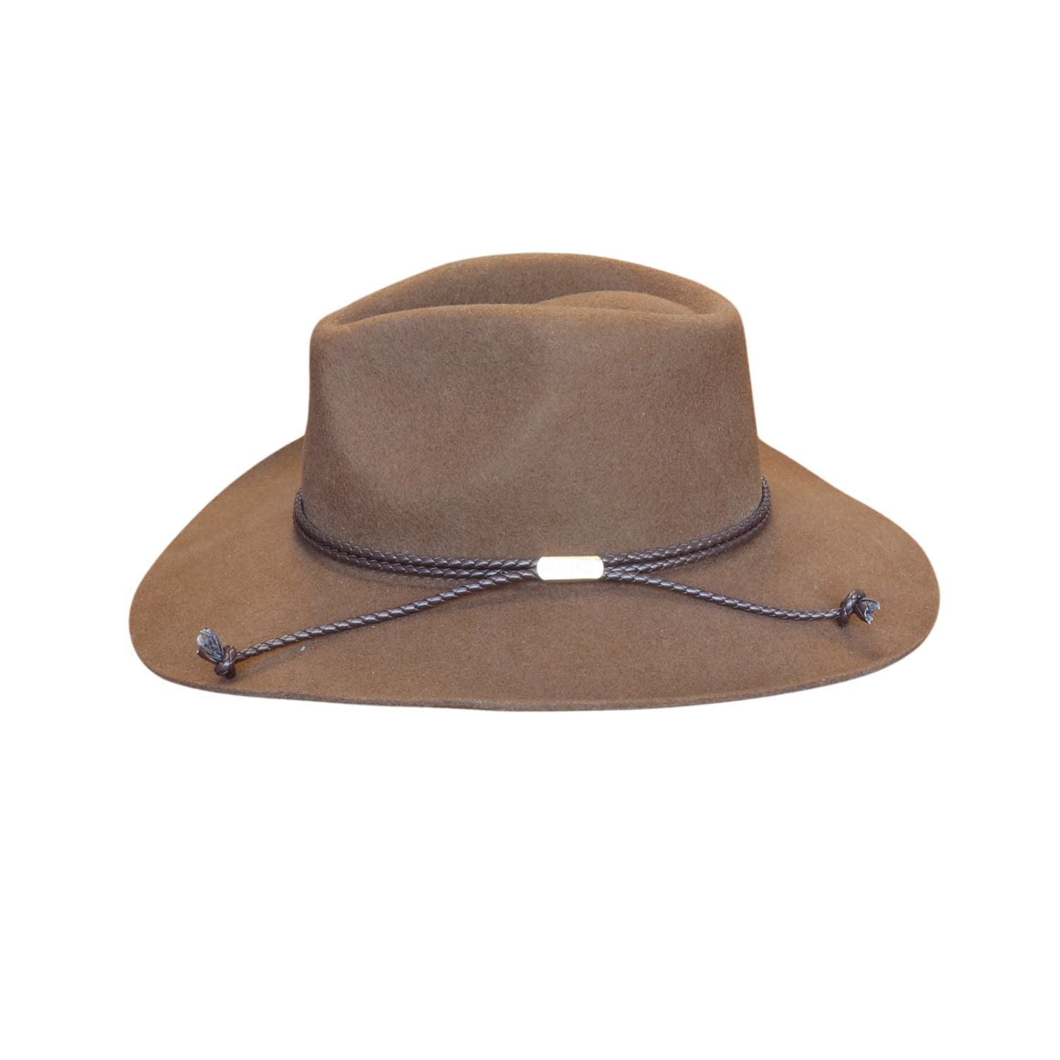 Wide Brim Western Style Fedora Hat with Rope Detail