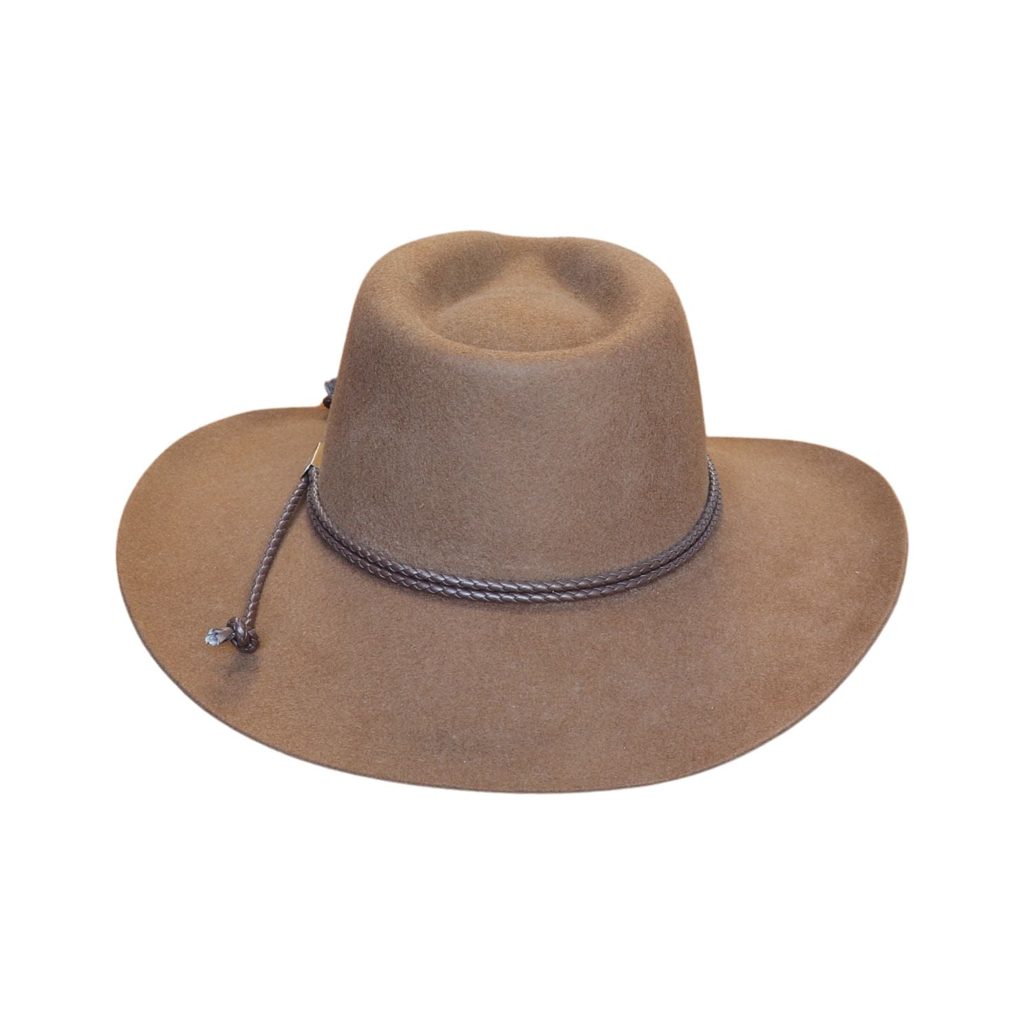 Wide Brim Western Style Fedora Hat with Rope Detail